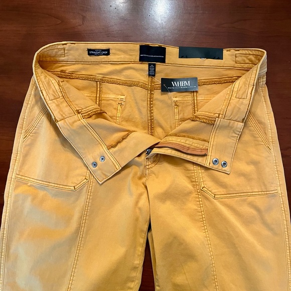 White House Black Market Mustard Straight Crop Pants Mid Rise Size 14 New - Picture 5 of 14
